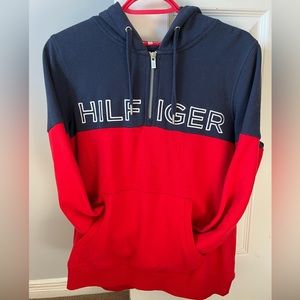 Tommy Hilfiger half zipped hooded sweatshirt